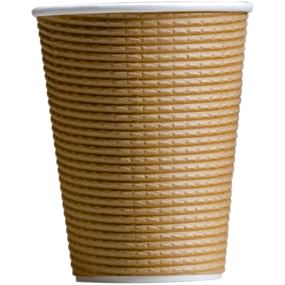 Image for HUHTAMAKI TRIPLE WALL CORRUGATED COFFEE CUP 12OZ NATURAL BROWN PACK 25 from PaperChase Office National