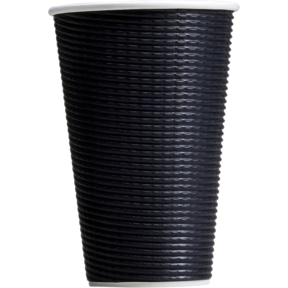 Image for HUHTAMAKI TRIPLE WALL CORRUGATED COFFEE CUP 16OZ CHARCOAL PACK 25 from Aztec Office National