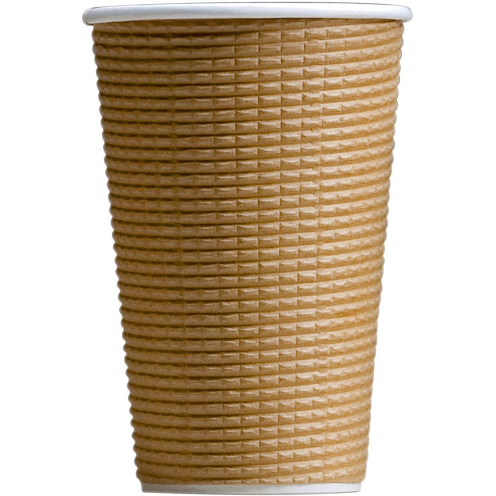Image for HUHTAMAKI TRIPLE WALL CORRUGATED COFFEE CUP 16OZ NATURAL BROWN PACK 25 from Office National Barossa