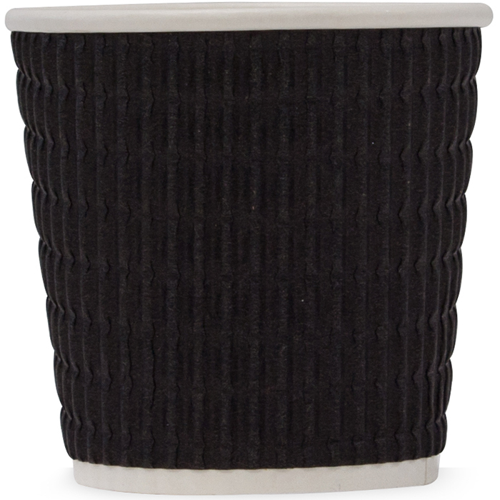 Image for HUHTAMAKI TRIPLE WALL CORRUGATED COFFEE CUP 4OZ CHARCOAL PACK 25 from Angletons Office National