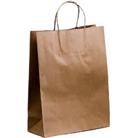 huhtamaki future friendly paper bag twisted handle 350 x 260mm brown pack 50