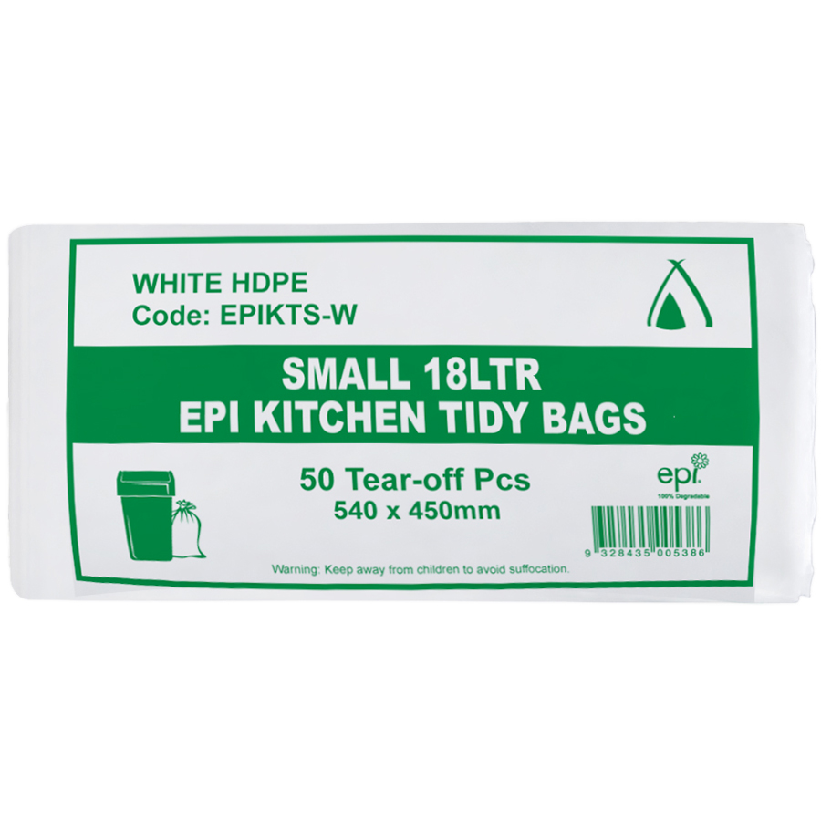 Image for HUHTAMAKI HDPE BIN LINER EPI 18 LITRE WHITE PACK 50 from Office National Capalaba