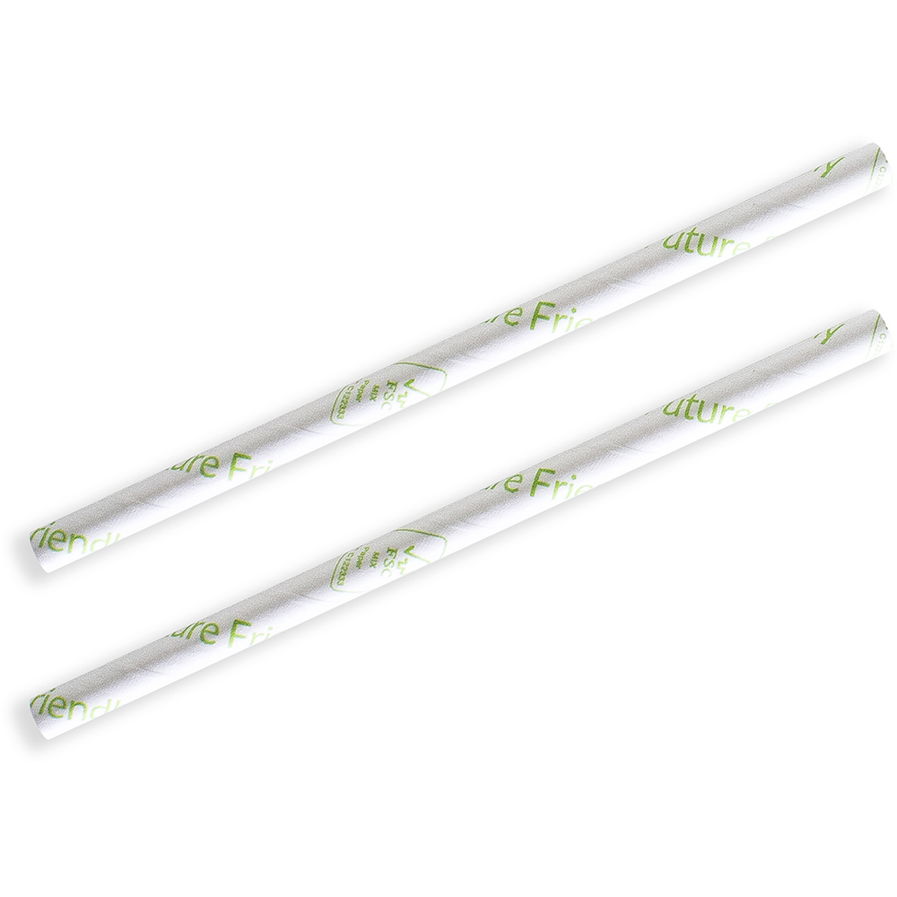 Image for HUHTAMAKI FUTURE FRIENDLY COCKTAIL PAPER STRAW LOGO WHITE PACK 250 from Emerald Office Supplies Office National