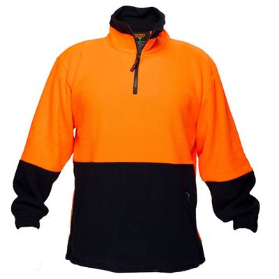 Image for PRIME MOVER MF115 HI-VIS POLAR FLEECE JUMPER LONG SLEEVE 1/4 ZIP 2-TONE from Surry Office National