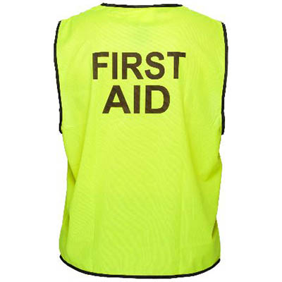 Image for PRIME MOVER MV117 HI-VIS FIRST AID VEST DAY USE YELLOW LARGE from Discount Office National