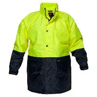prime mover hv206 hi-vis waterproof jacket 2-tone day use zip closure