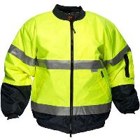 prime mover hv504 day/night hi-vis waterproof bomber jacket with zip 2-tone