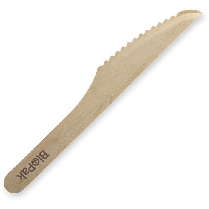 Image for BIOPAK WOODEN KNIVE 160MM PACK 100 from Angletons Office National