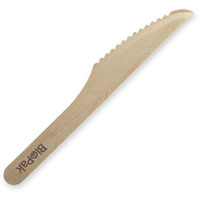 biopak wooden knive 160mm pack 100