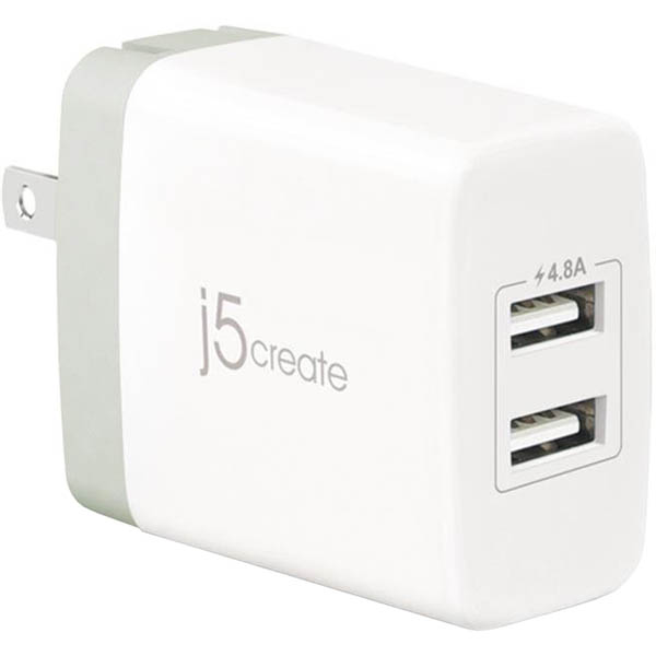 Image for J5CREATE JUP23 2 PORT USB SUPER WALL CHARGER WHITE from Two Bays Office National