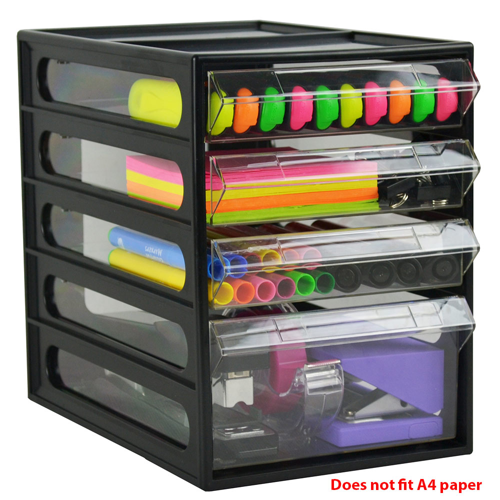 Image for ITALPLAST OFFICE ORGANISER CABINET 4 DRAWER 255D X 165W X 230H MM BLACK from PaperChase Office National