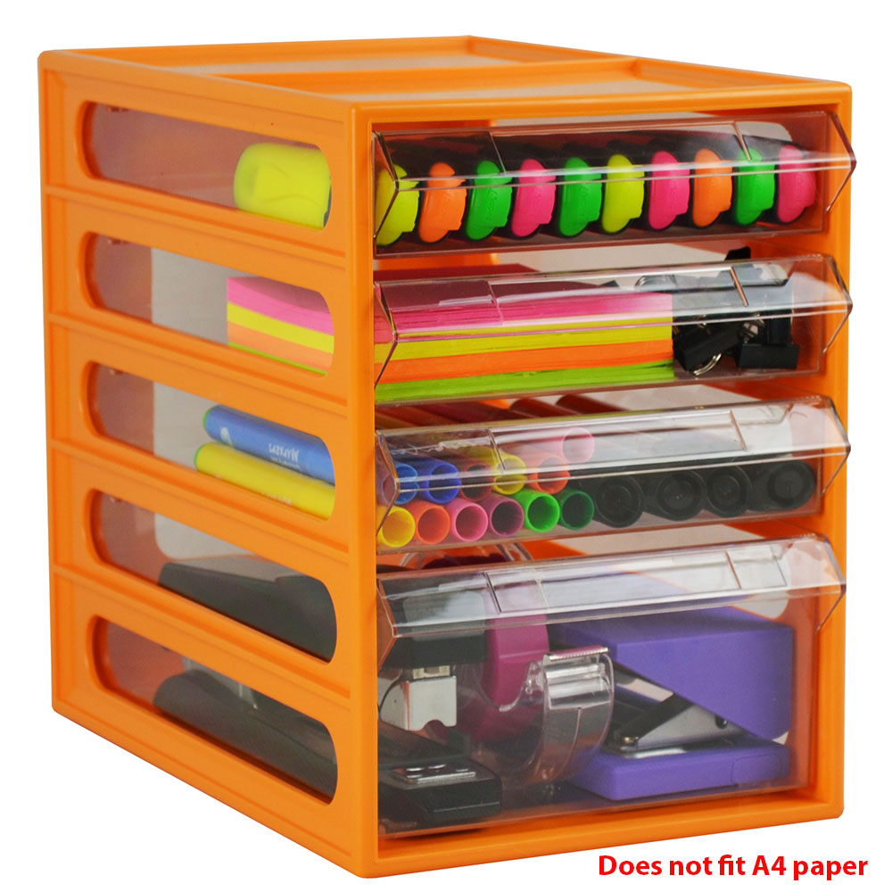 Image for ITALPLAST OFFICE ORGANISER CABINET 4 DRAWER 255D X 165W X 230H MM MANDARIN from Our Town & Country Office National