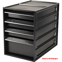 italplast greenr recycled office organiser cabinet 4 drawer 255d x 165w x 230h mm black