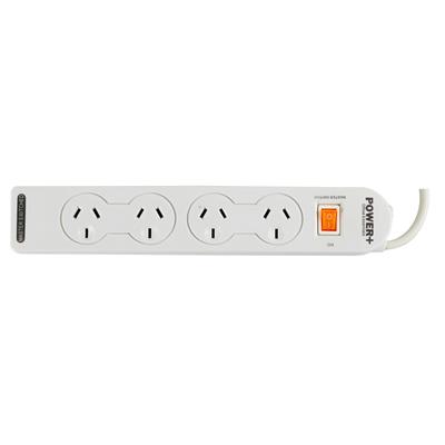 Image for ITALPLAST POWER BOARD 4 OUTLET WITH MASTER SWITCH AND OVERLOAD 1M WHITE from Complete Stationery Office National (Devonport & Burnie)