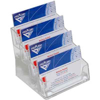 italplast business card holder 4-tier clear