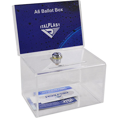 Image for ITALPLAST BALLOT BOX LOCKABLE A6 CLEAR from Office National Hobart
