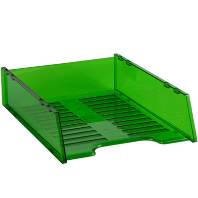 Image for ITALPLAST MULTI FIT DOCUMENT TRAY A4 TINTED GREEN from Chris Humphrey Office National