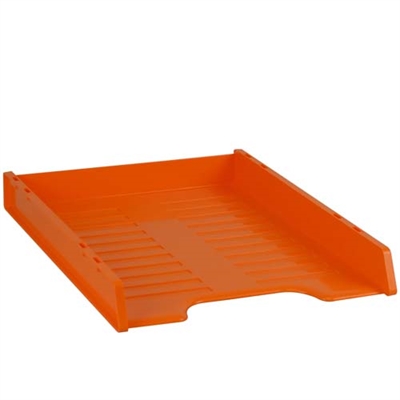 Image for ITALPLAST SLIMLINE MULTI FIT DOCUMENT TRAY A4 MANDARIN from Surry Office National