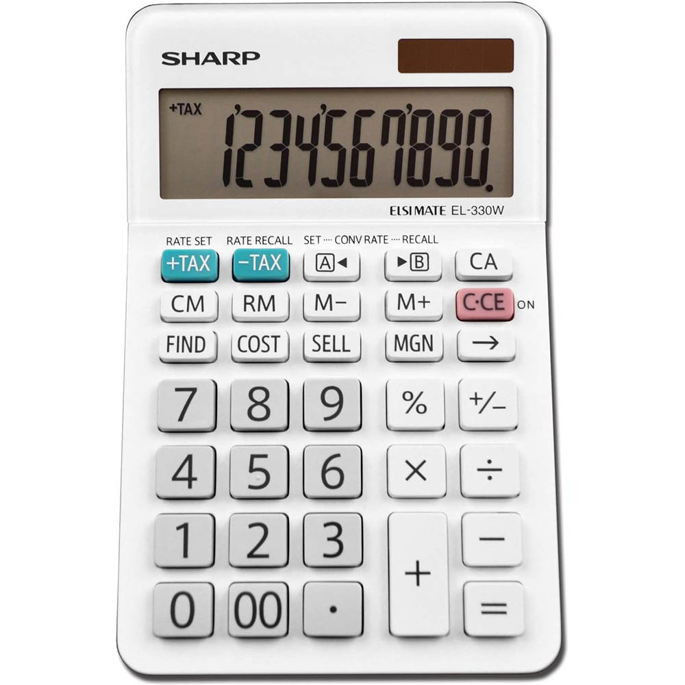 Image for SHARP EL-330WB DESKTOP CALCULATOR 10 DIGIT WHITE from Emerald Office Supplies Office National