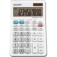 sharp el-330wb desktop calculator 10 digit white