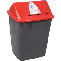 italplast swing top waste separation bin landfill 32 litre black/red