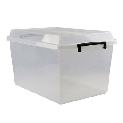 Image for ITALPLAST STORAGE BOX WITH LID 48 LITRE CLEAR from Officebarn Office National