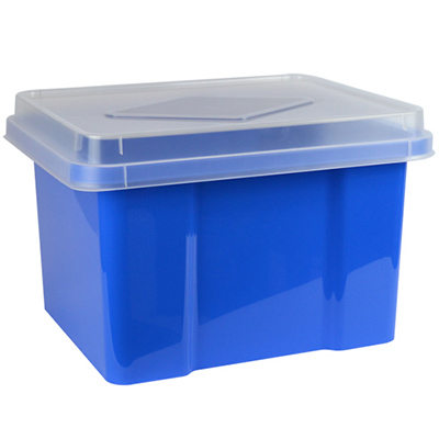 Image for ITALPLAST FILE STORAGE BOX 32 LITRE BLUEBERRY/CLEAR LID from Complete Stationery Office National (Devonport & Burnie)