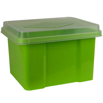 Image for ITALPLAST FILE STORAGE BOX 32 LITRE LIME/CLEAR LID from PaperChase Office National