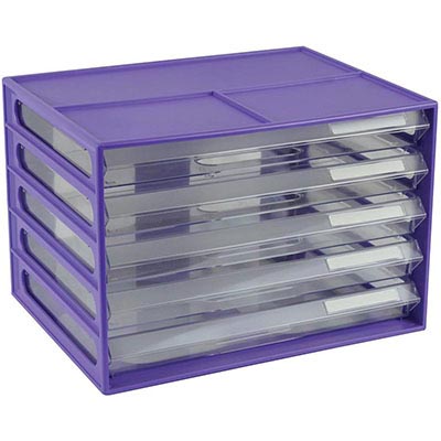 Image for ITALPLAST DOCUMENT CABINET 5 DRAWER 255 X 330 X 230MM A4 GRAPE from Office National Barossa