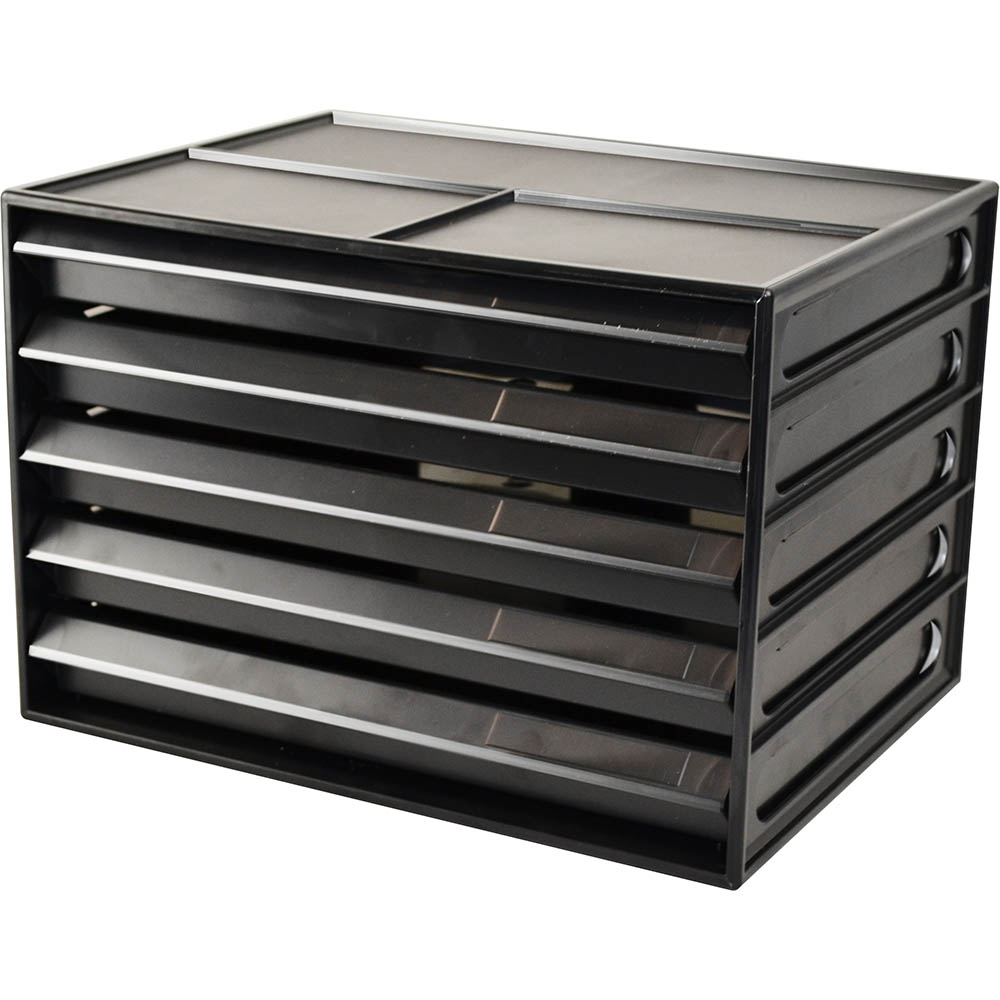Image for ITALPLAST GREENR RECYCLED DOCUMENT CABINET 5 DRAWER A4 BLACK from Chris Humphrey Office National