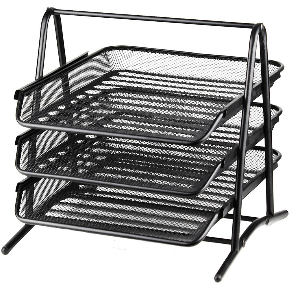 Image for ITALPLAST WIRE MESH DOCUMENT TRAY 3-TIER A4 BLACK from Absolute MBA Office National
