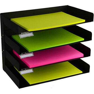 Image for ITALPLAST ADJUSTABLE METAL STATIONERY RACK 4-TIER BLACK from Discount Office National