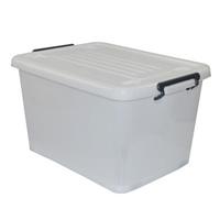 italplast roller storage box with lid 55 litre clear