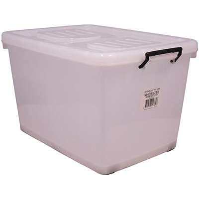 Image for ITALPLAST ROLLER STORAGE BOX WITH LID 90 LITRE CLEAR from Office National Kalgoorlie