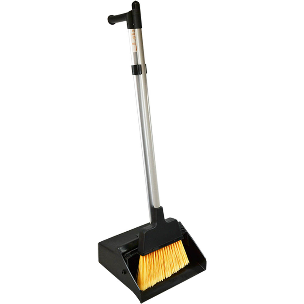 Image for ITALPLAST LOBBY DUST PAN AND BROOM SET BLACK from Pirie Office National