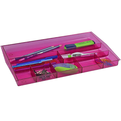 Image for ITALPLAST DRAWER TIDY 8 COMPARTMENT TINTED PINK from Office National Sydney Stationery