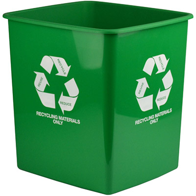 Image for ITALPLAST GREENR TIDY BIN RECYCLE ONLY 15 LITRE GREEN from Office National