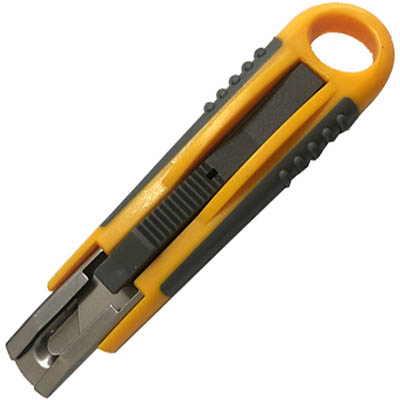 Image for ITALPLAST I853 SELF-RETRACTABLE CUTTING KNIFE YELLOW/BLACK from Paul John Office National