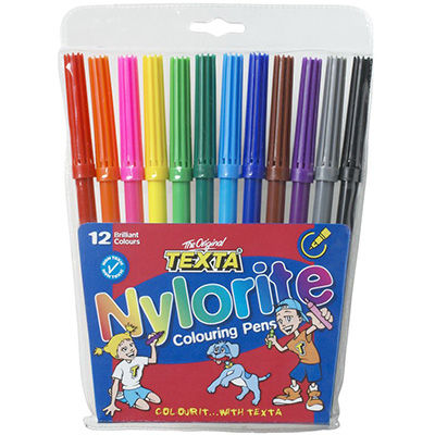 Image for TEXTA NYLORITE COLOURING MARKERS ASSORTED PACK 12 from Surry Office National