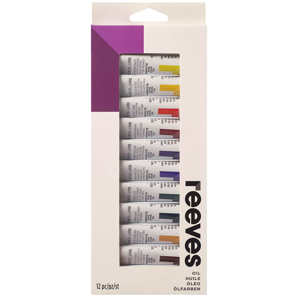 Image for REEVES OIL PAINT COLOURS 12ML ASSORTED PACK 12 from Office National Capalaba