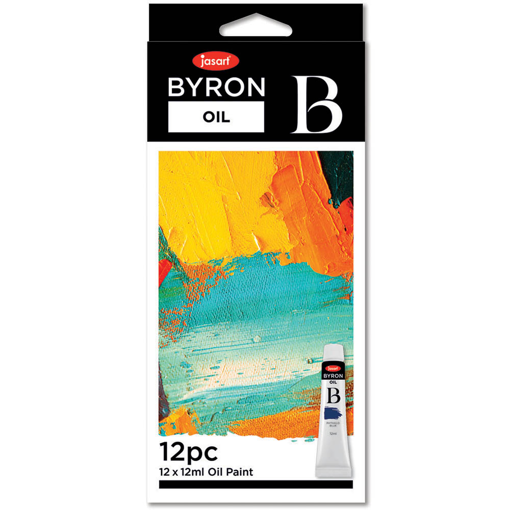 Image for JASART BYRON OIL PAINT 12ML ASSORTED PACK 12 from Ezi Office Supplies Gold Coast Office National