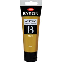 jasart byron acrylic paint 75ml gold