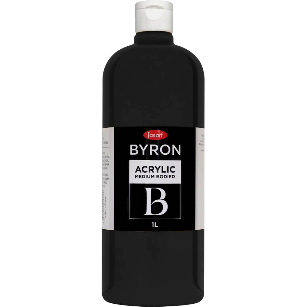 Image for JASART BYRON ACRYLIC PAINT 1 LITRE BLACK from Complete Stationery Office National (Devonport & Burnie)
