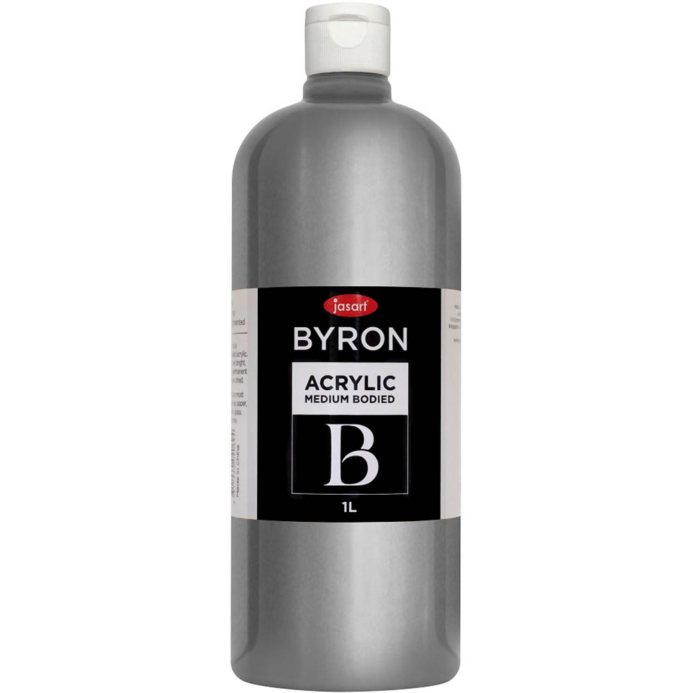 Image for JASART BYRON ACRYLIC PAINT 1 LITRE SILVER from OFFICE NATIONAL CANNING VALE