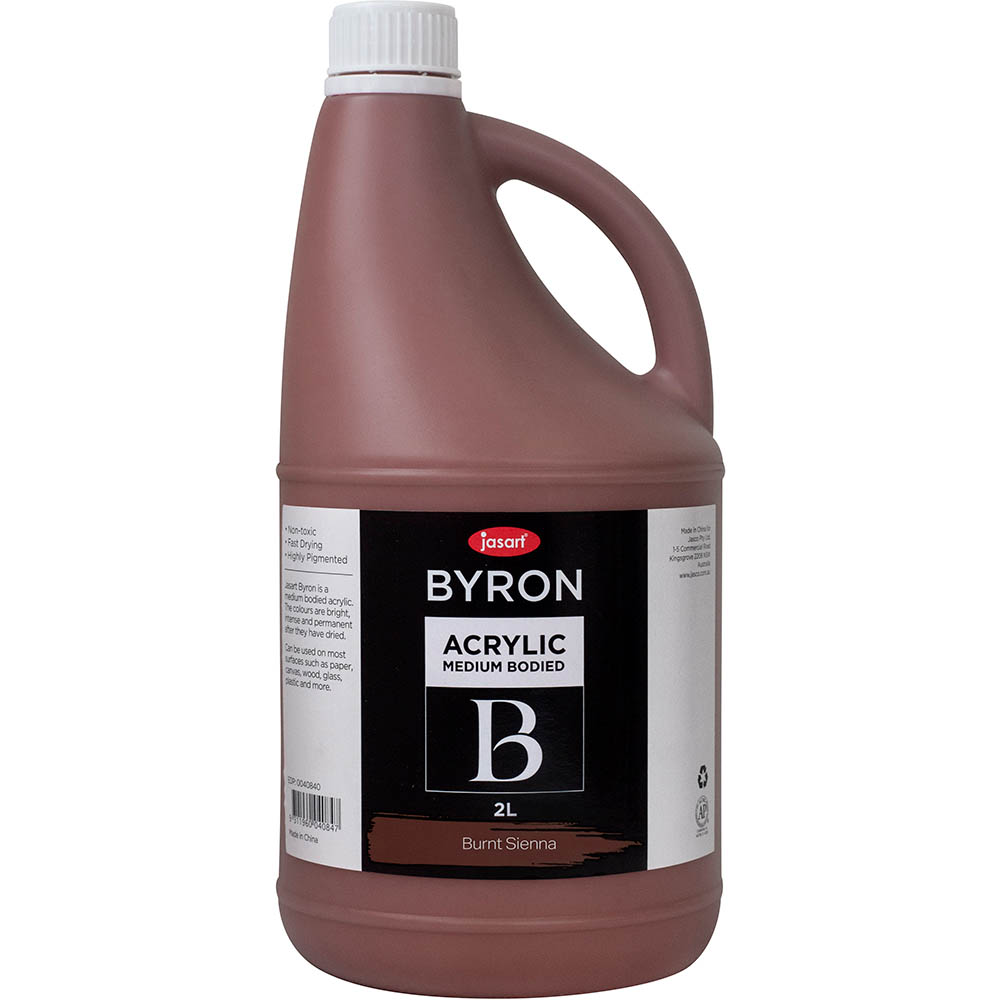 Image for JASART BYRON ACRYLIC PAINT 2 LITRE BURNT SIENNA from Paul John Office National