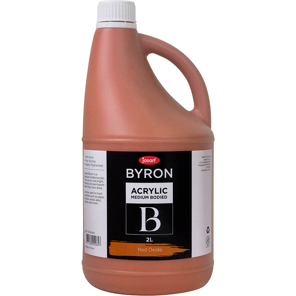 Image for JASART BYRON ACRYLIC PAINT 2 LITRE RED OXIDE from Paul John Office National