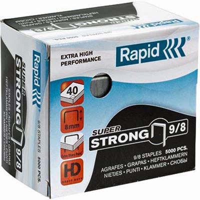 Image for RAPID EXTRA HIGH PERFORMANCE SUPER STRONG STAPLES 9/8 BOX 5000 from PaperChase Office National