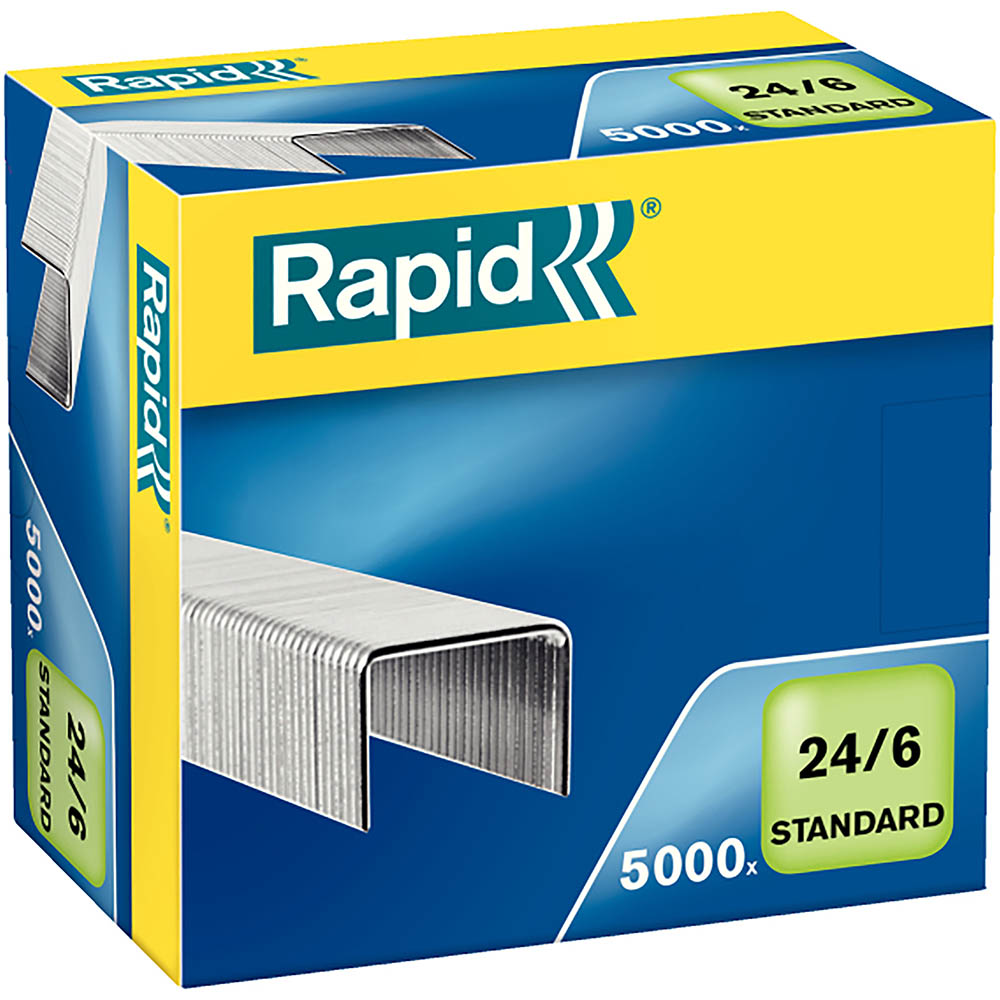 Image for RAPID STANDARD STAPLES 24/6 BOX 5000 from Two Bays Office National