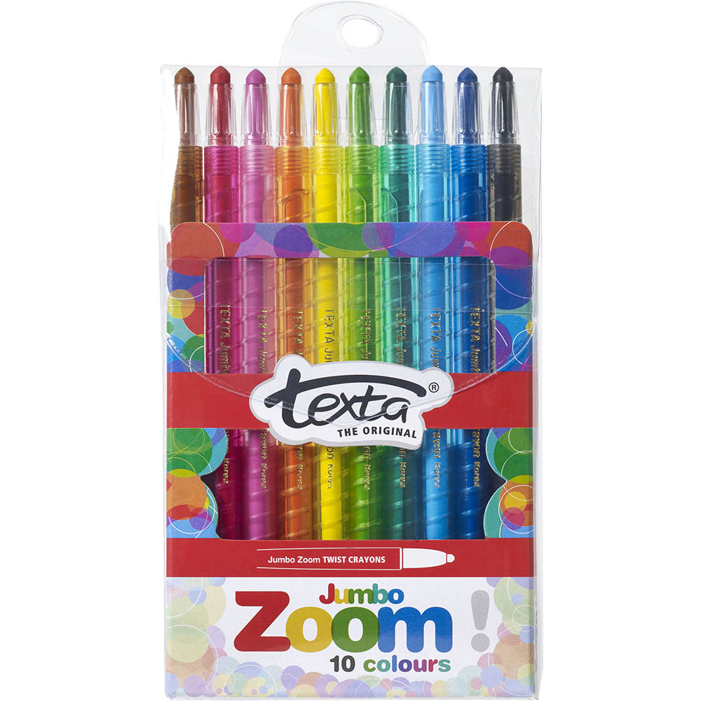 Image for TEXTA JUMBO ZOOM CRAYONS ASSORTED PACK 10 from Surry Office National