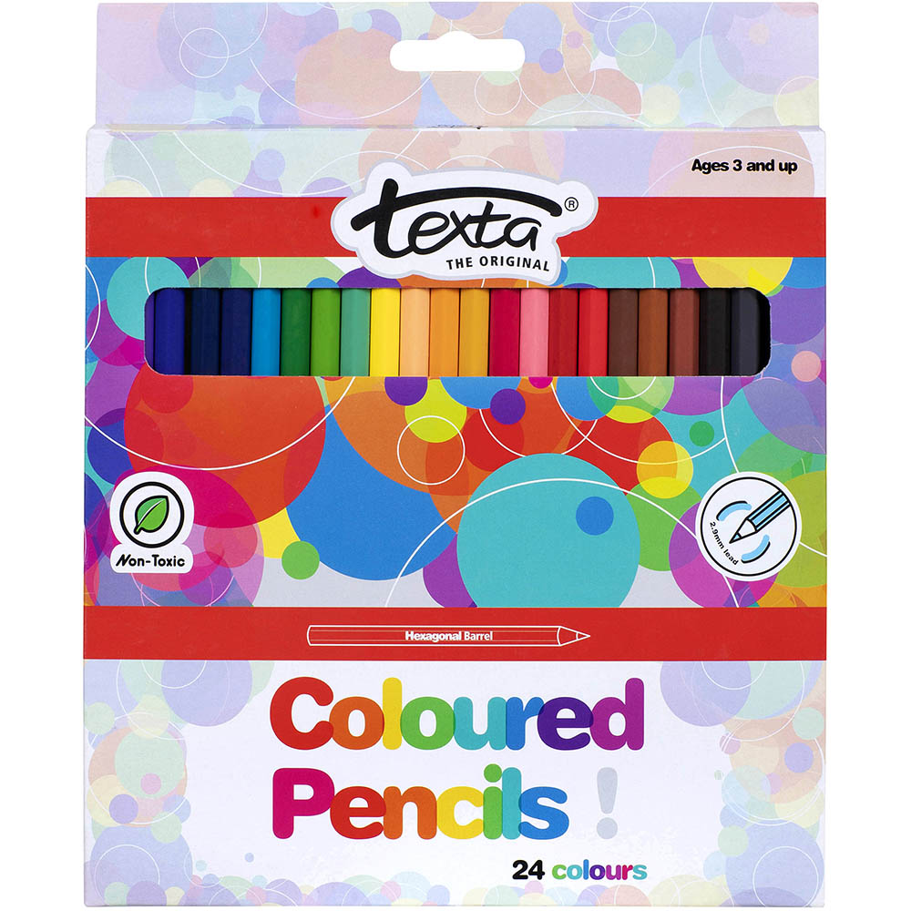 Image for TEXTA COLOURED PENCILS ASSORTED PACK 24 from Ezi Office Supplies Gold Coast Office National